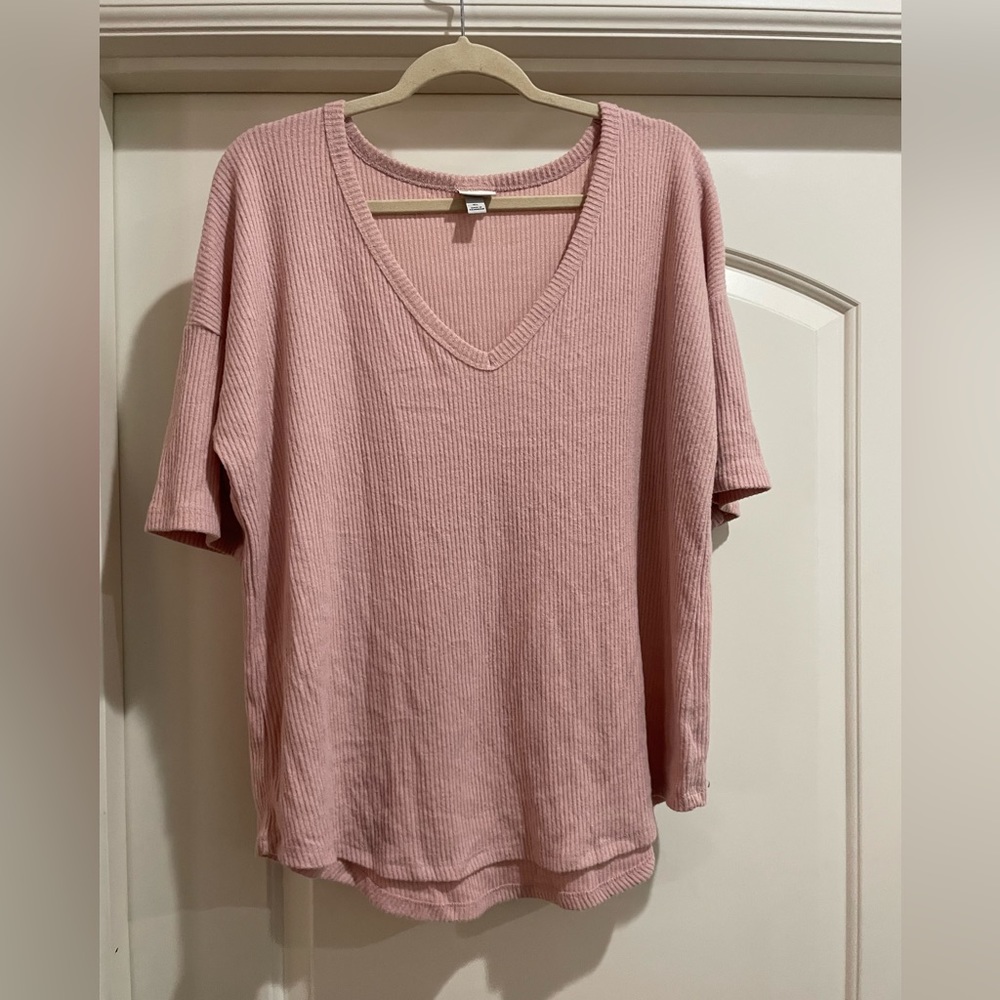 A new day blush pink ribbed t shirt